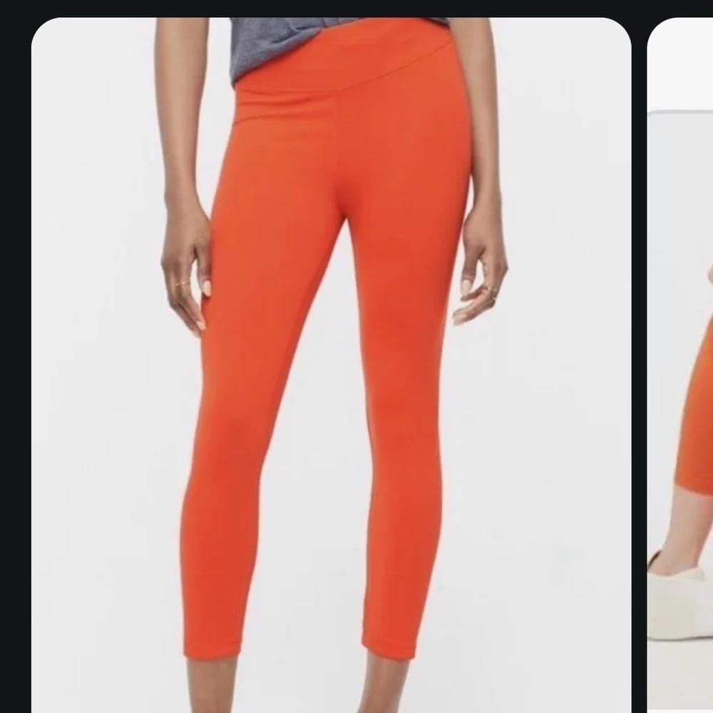J.Crew Orange Cropped Leggings Women’s S High Rise Stretch Athleisure Activewear - Picture 2 of 7